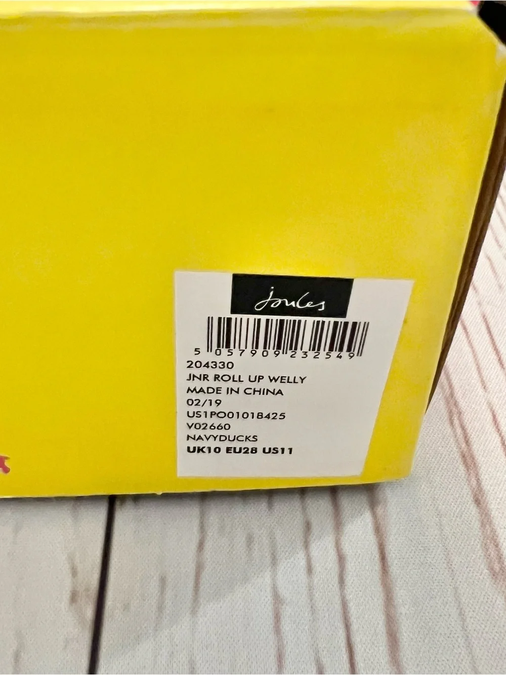 NIB - Joules - Junior Navy Duck Roll Up Wellies